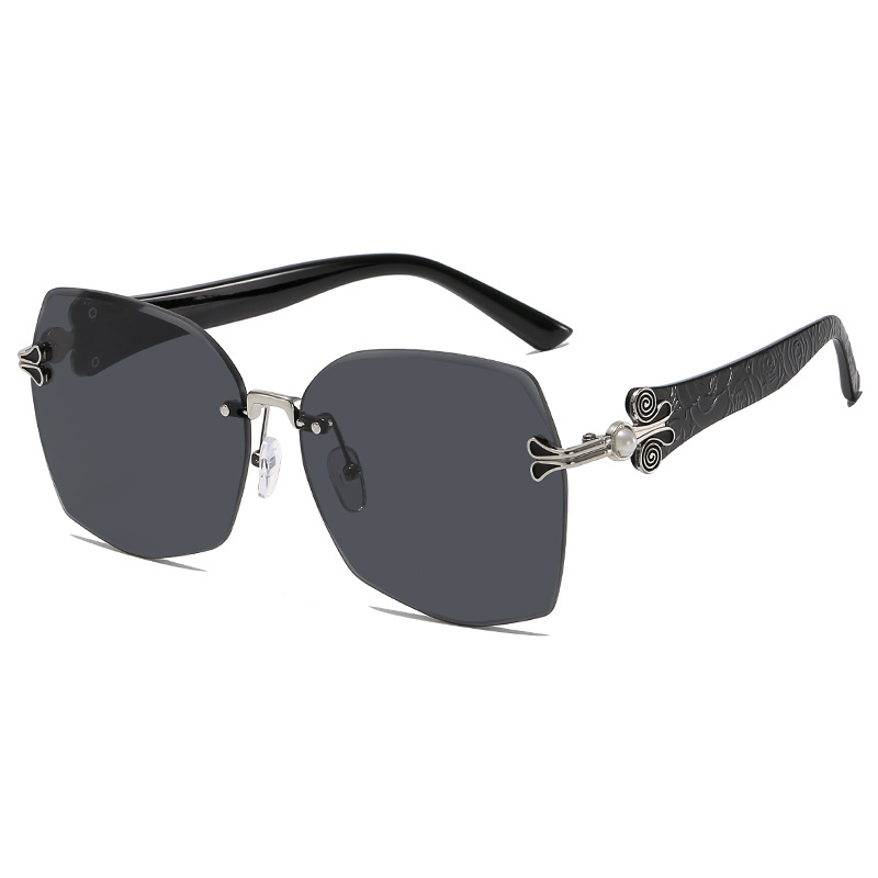 Designer Sunglasses For Women Pearl Style Frameless Edged Sunglasses Fashion Classic Sunglasses Luxury Polarized PC Frame Oversized UV400 Eyewear