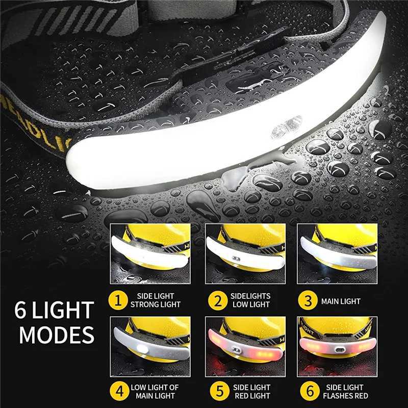 230 Wide Beam Headlamp Super Bright Rechargeable Floodlight USB COB LED Flashlight Lightweight Spotlight Waterproof Headlight J250925