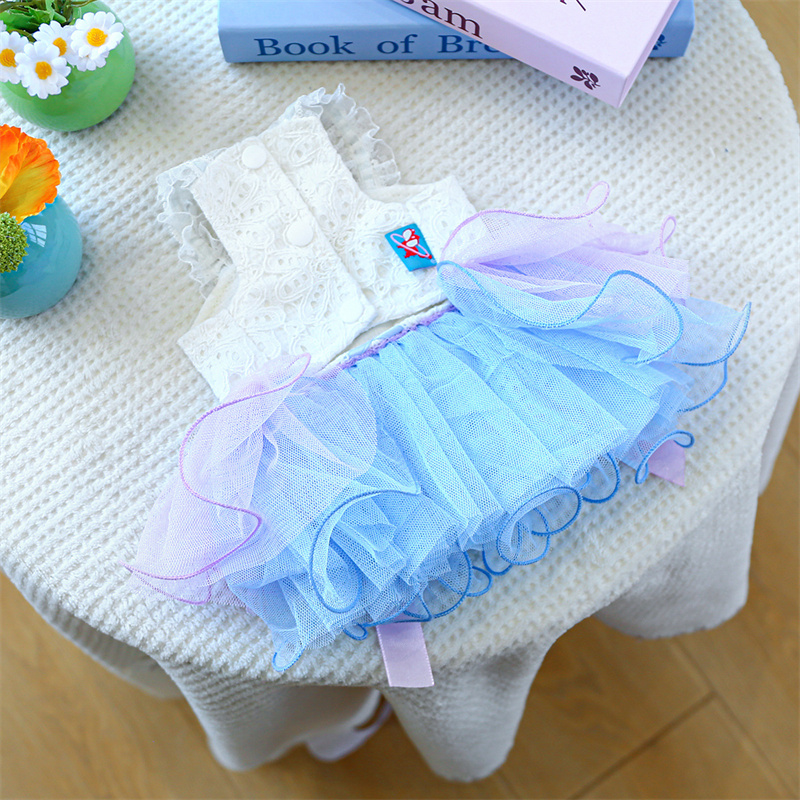 Summer Cute Lace Dog Dresses Teddy Cat Dress Fashion Dog Skirts Pet Princess Dress Chihuahua Pet Clothing