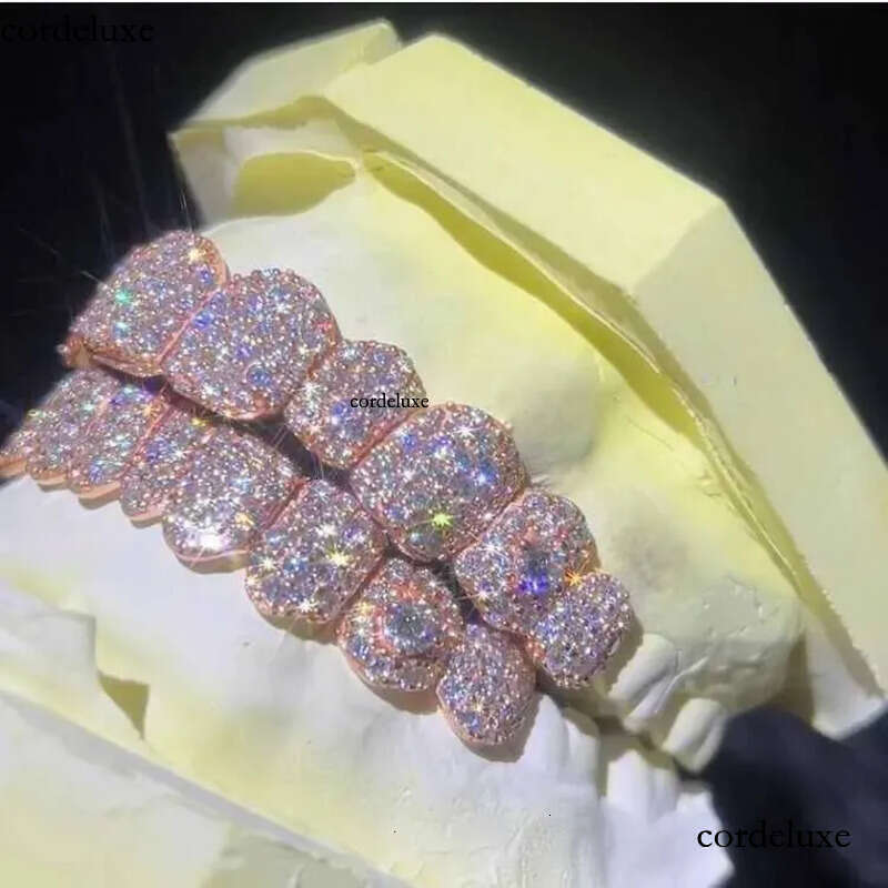 2025 NEW Solid Sier Gold Plated Iced Out VVS Moissanite Dia Hip Hop Grillz for Teeth 95