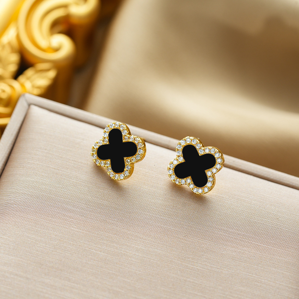 earring nonfadingkorean and japanese new style lucky fourleaf clover fashionable personality versatile elegant highend earrings designer earrings
