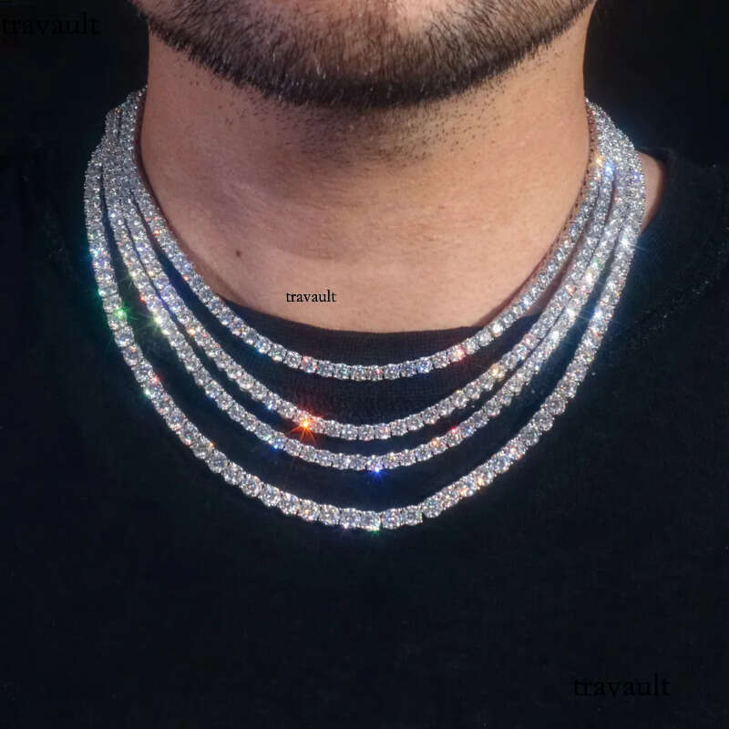 3mm 4mm 5mm in Stock Necklace Sterling Sier Bracelet VVS Moissanite Tennis Chain