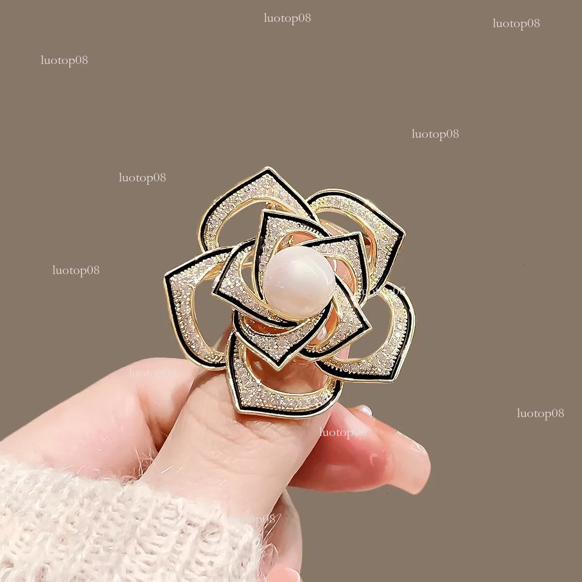 designer brooch 3d french hollow camellia exquisite highend design elegant style simple pin accessory for women brooches designer brooch