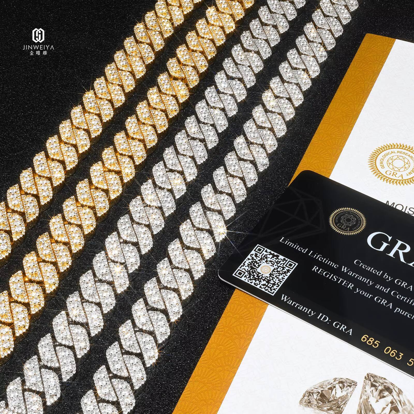 VVS Moissanite Pass Diamond Tester S925 Silver 15Mm Miami Cuban Chain Moissanite Gold Chain 22K Men