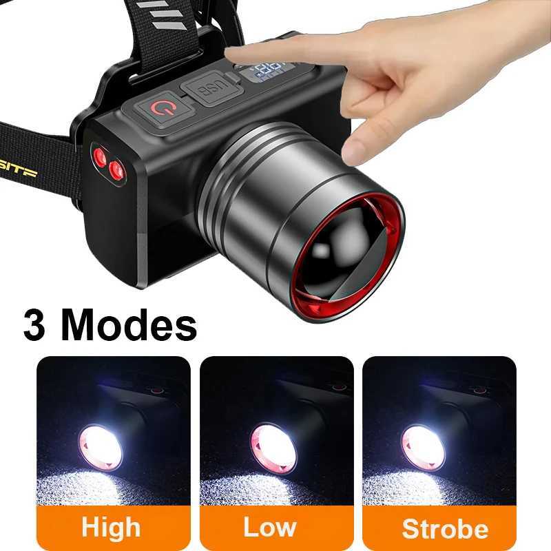 2pcs Rechargeable Headlamp Super Bright LED HeadMounted Light with Motion Sensor Builtin 800mah Lithium Battery for Camping J250925
