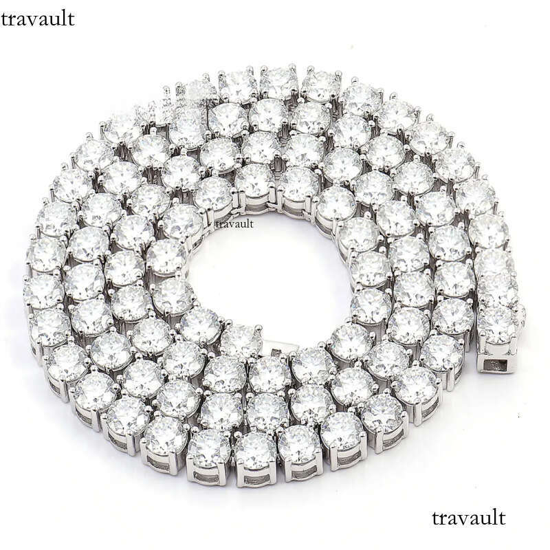 Fine Jewelry Moissanite Tennis Link sier Necklace 2mm 3mm 4mm 5mm 6mm GRA Authentication Dia Hiphop Style Bracelet