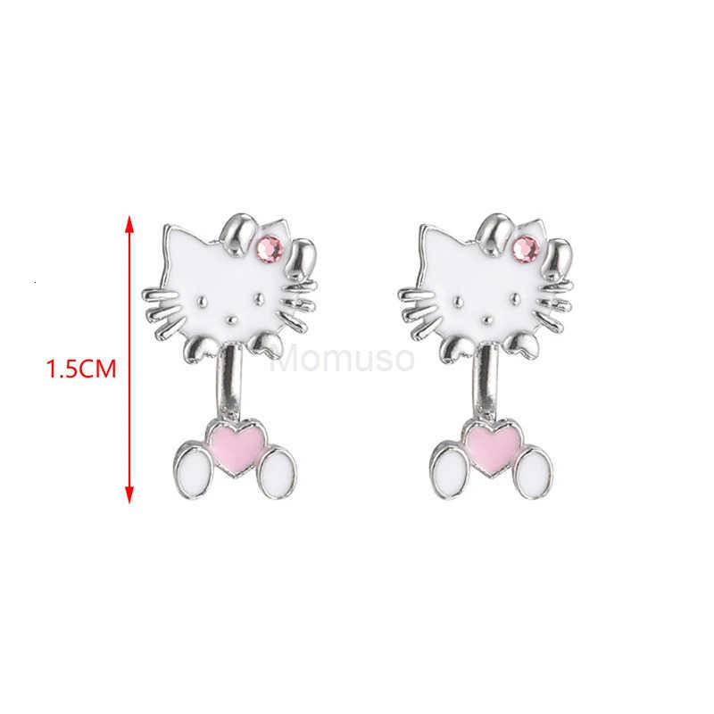 Sanrio 1Pair Kawaii Hello Kitty Earrings Cute Cartoon Stud Earrings For Women Girls Trendy Sweet Earrings Jewelry Accessories L250925
