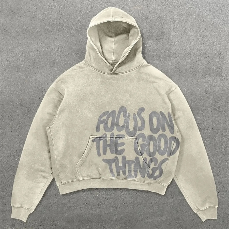 Gothic aesthetic fashion letter printing oversized hoodie womens Y2K Harajuku hip-hop retro casual sportswear hoodie top 240716