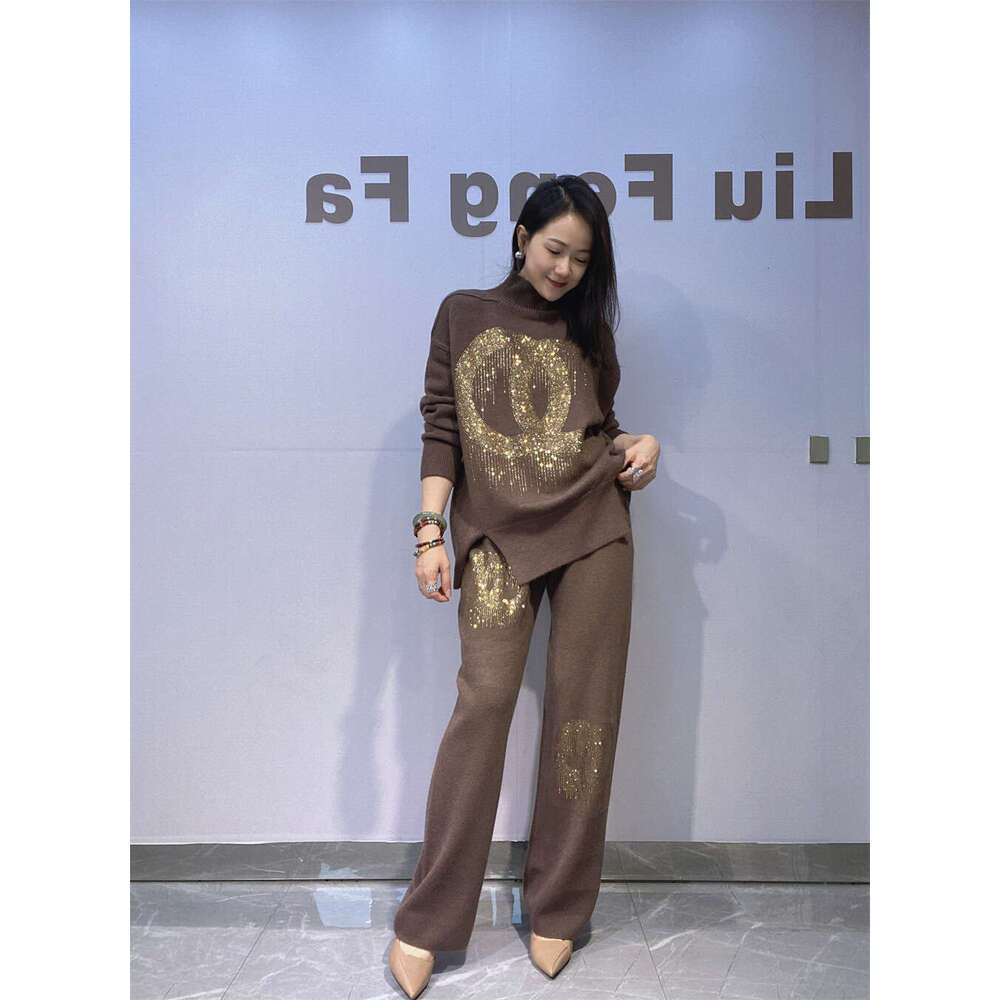 Casual Sequins Pullover Long Sleeve Sweatershirt Oversized 2 Piece Sets Women 2025 Spring Autumn Loose Pant Sets