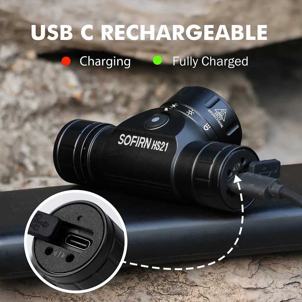 Sofirn HS21 2000lm EDC Headlamp 18650 USB C Rechargeable Flashlight SFT40 Powerful Headlight With Infrared Switch J250925
