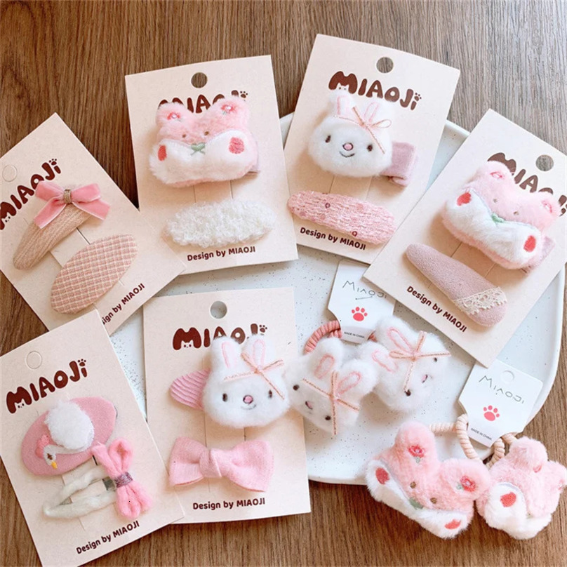 Cute Cartoon Plush Rabbit Princess Hairpins Children Girls Hair Clips Barrettes Accessories Hairclip Headwear Headdress Ornament 250528