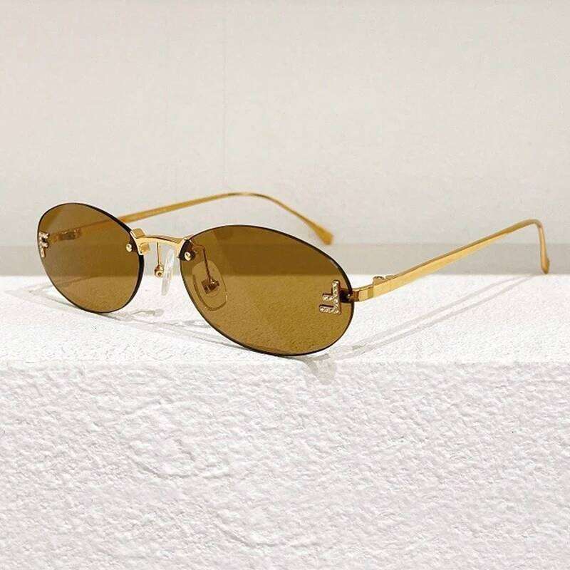 Sunglasses Designer Luxury sun glasses for women Oval Male Letter "F" Rimless eyeglasses Exquisite Elegant Vacation Driving Goggles Unisex