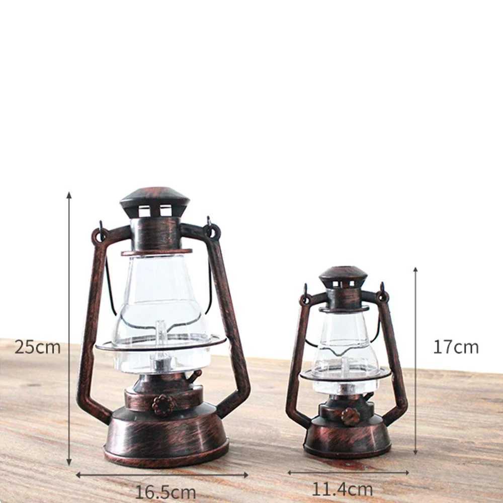 Vintage Lantern Camping Light Battery Powered LED Candle Tent Kerosene Lamp Portable Lights Outdoor Garden Christmas Decoration J250925