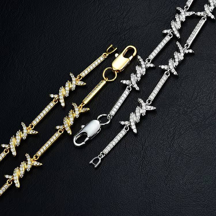 JWY Customized Trend High Quality Gold and Silver Plated Brass Cz Stone Hip Hop Iced Out Cuban Chain Necklace