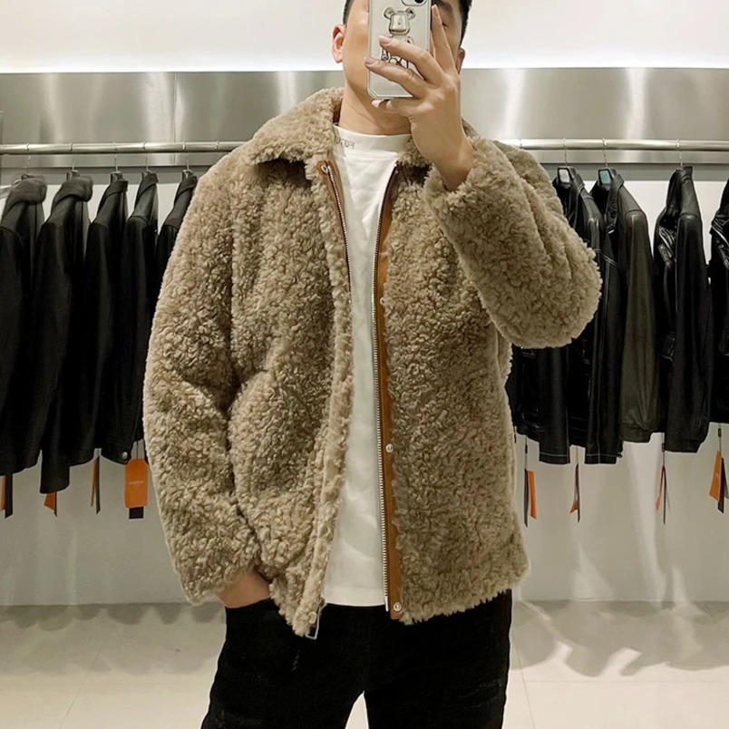 Autumn Womens Winter Fashion Sheep Cut Jacket Mens True Cotton Fur Coat Mens Thick Warm Casual Coat 1404 241113
