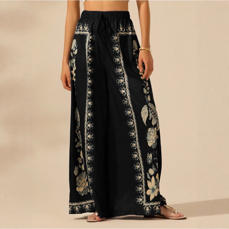 2025 New Russian High Waist Women Sexy Casual Printed Trousers