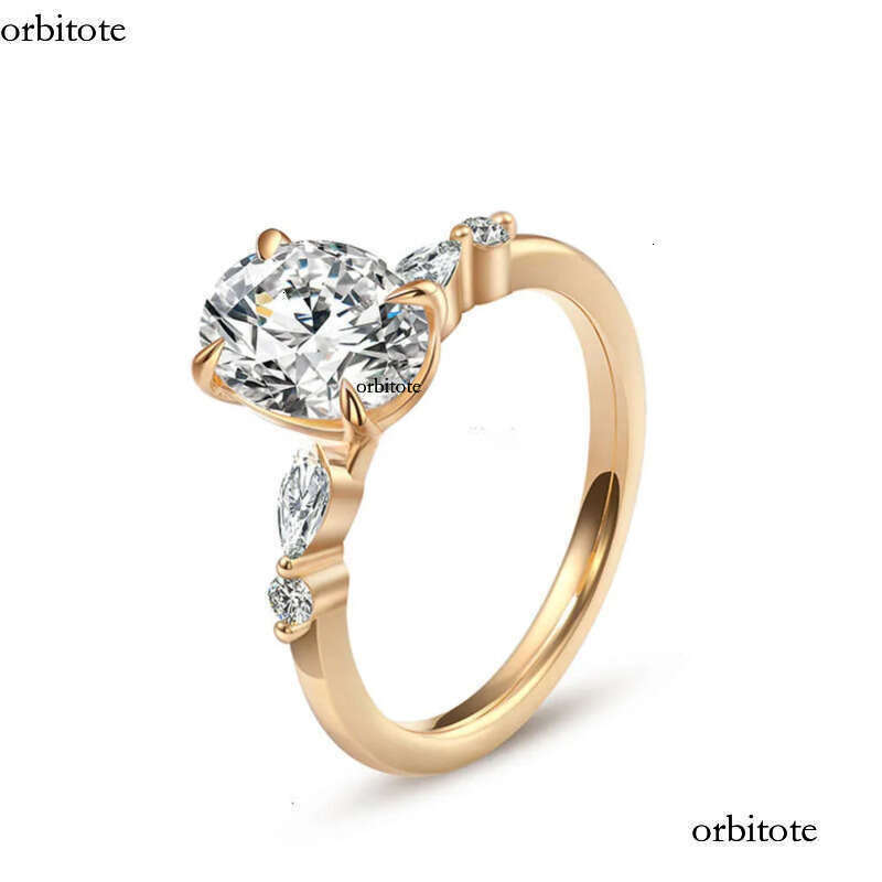 Wholesale Price Jewelry 10k/14k/ Solid Real Gold 1ct/2ct/3ct D VVS Oval Moissanite Dia Engagement Ring For Women