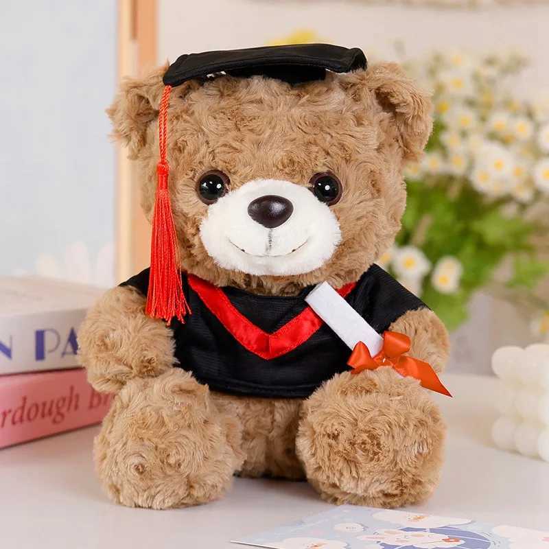 25cm Graduation DrBear Plush Toy Cute Christmas Hat Teddy Bear Soft Doll Boys Girls Students Graduation Gift C250925