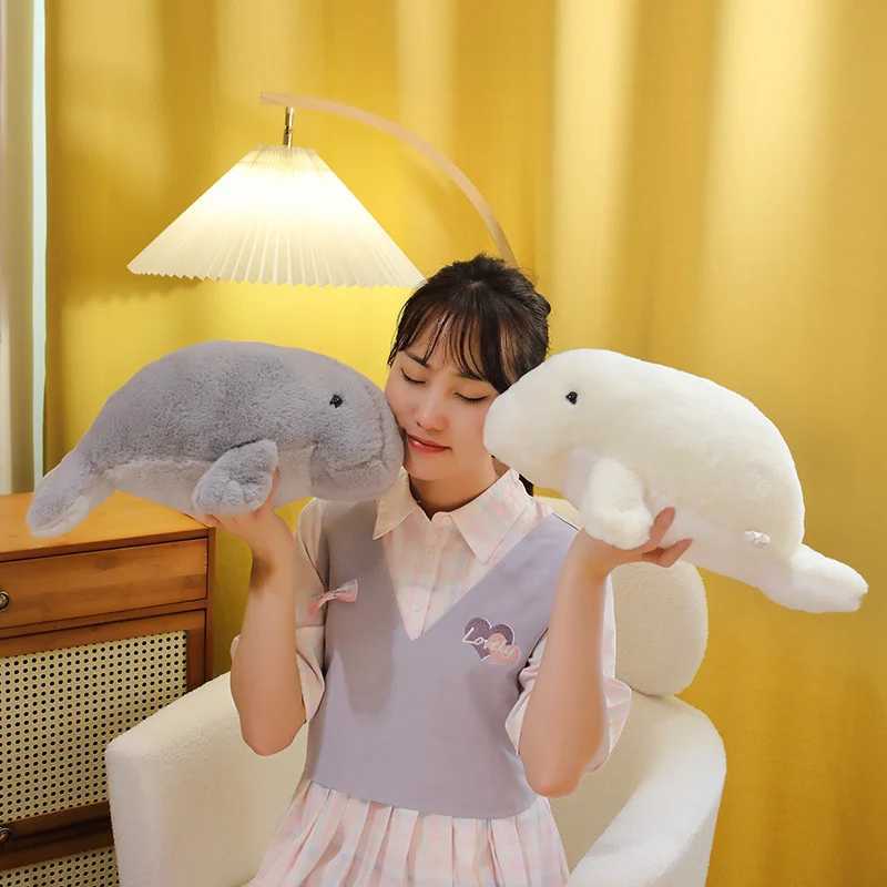 4050cm Kawaii Manatee Plushies Sea Cow Plush Toys Lifelike Stuffed Ocean Animals Dugong Soft Dolls Kids Educational Gifts C250925