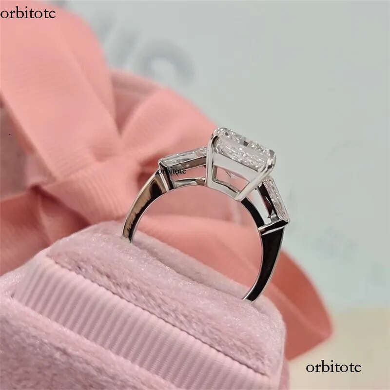 Jewelry 14K Solid Classical Engagement Rings For Women 3.0CT IGI Certificate Radiant Cut Lab Dia Wedding Two Baguette Real Gold Ring ce