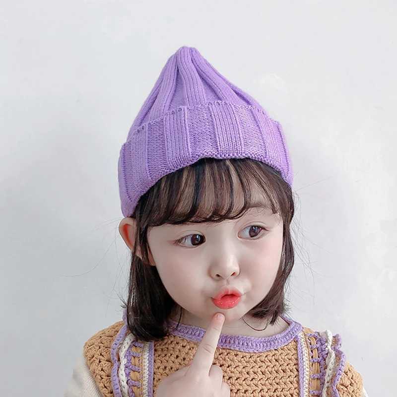 Winter Baby Knitted Hat for Girls Boys Infant Bonnet Toddler Cap Kids Beanie Candy Color Elastic Children Hats Accessories 15Y L250925YV5U