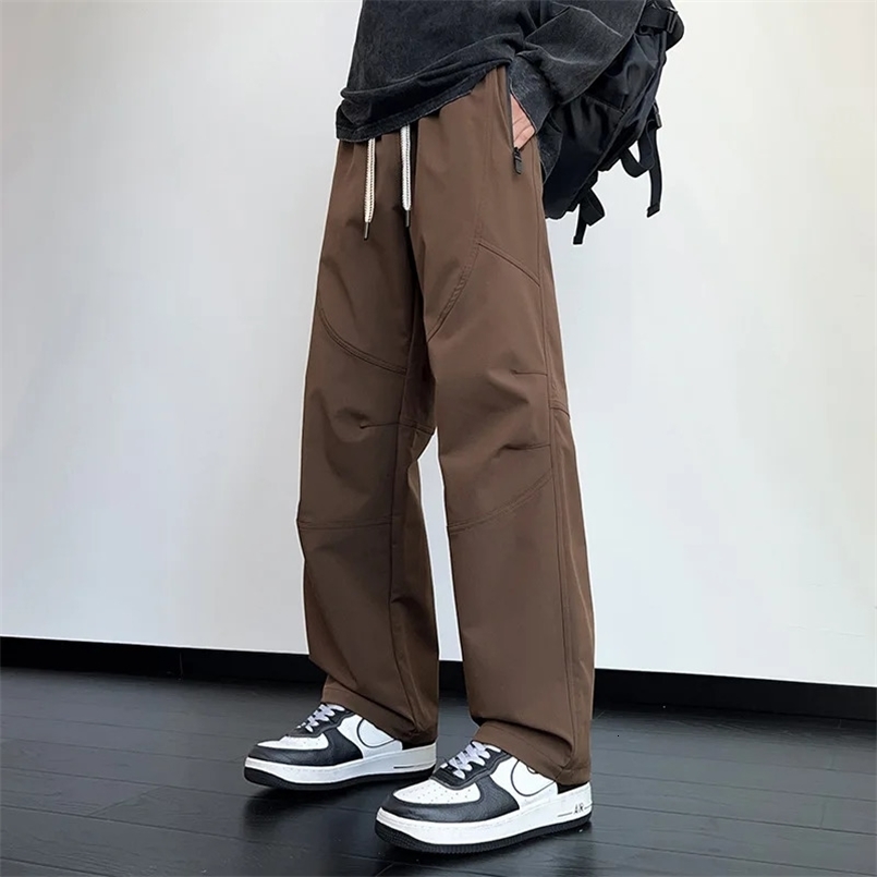 Fashion Straight Loose Casual Pants Mens Outdoor Fitness Jogging Sweatpants Man Baggy Cargo Trousers 250320