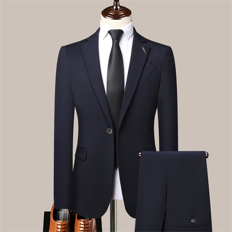 Men's Suits Blazers Suit Men Blazer Vest Pants Business British Style Wedding Dress Banquet High End Slim Fit Jacket Trousers 2 Piece Set 230912