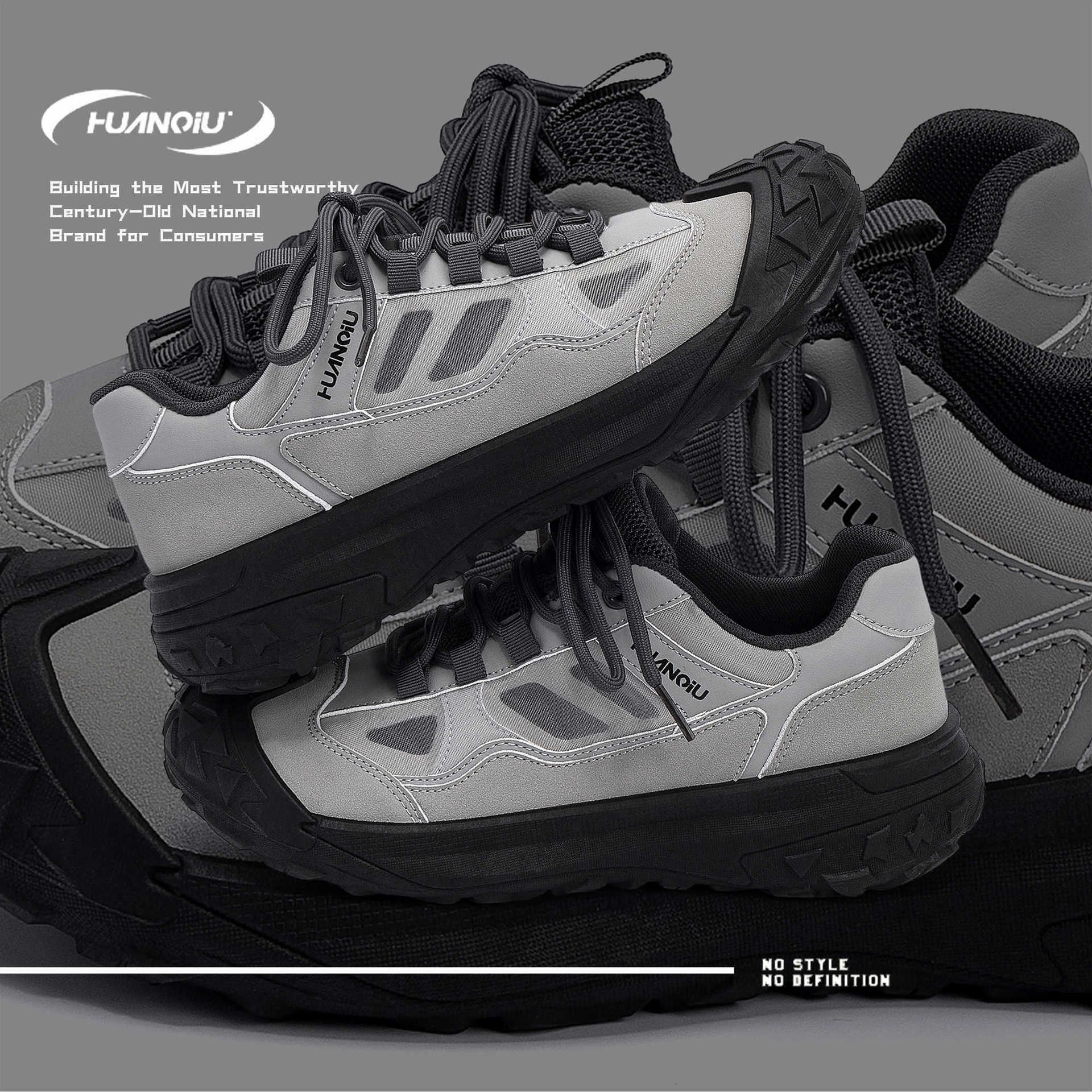 HUAN QIU Free shipping Designer Casual Shoes Men hiking shoes casual men shoes mesh breathable hiking shoes fashion