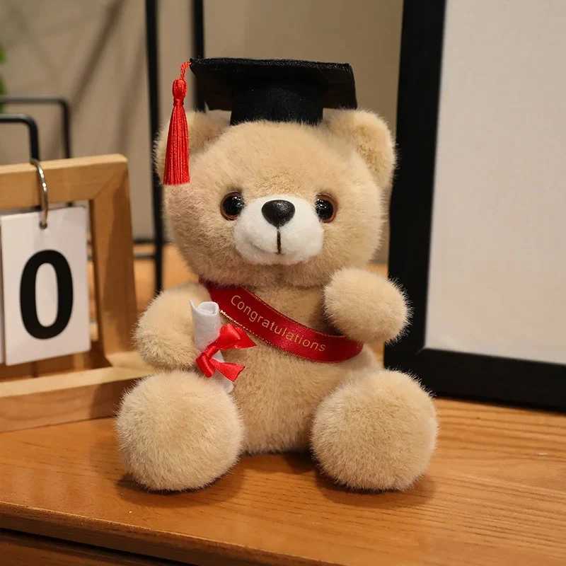 18cm Cute Doctor Cap Bear Doll Clothes Bear Stuffed Animals Plush Toys Boys Girls Students Graduation Gift Home Decoration C250925