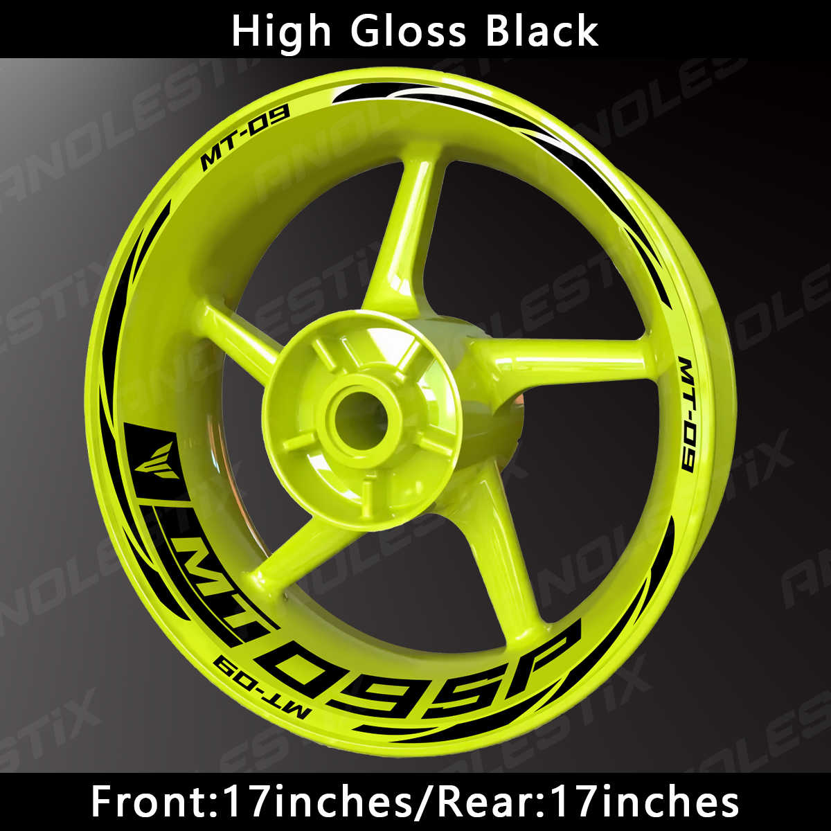 AnoleStix Motorcycle Wheel Rim Stripe Sticker Decal Reflective For YAMAHA MT09 SP