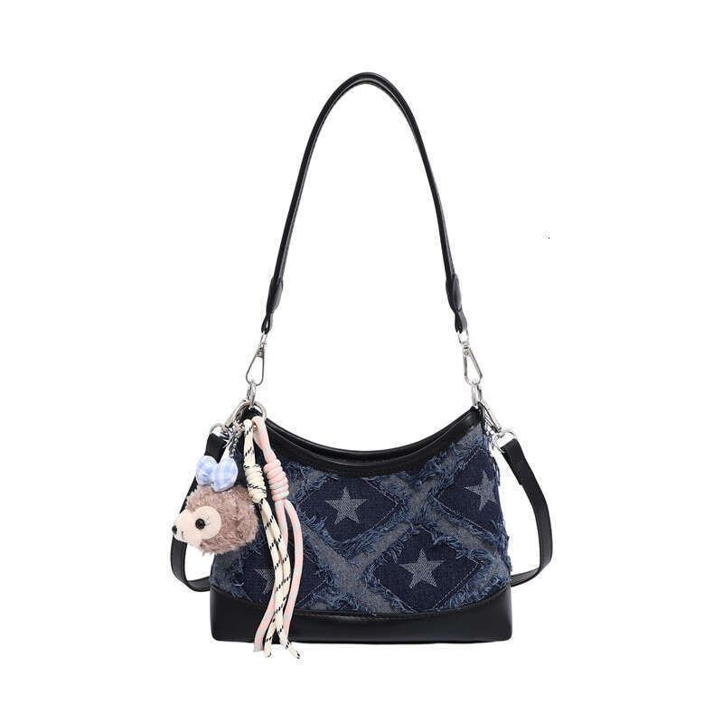 Fashion Denim Bag for Women New 2025 Fashion Shoulder Underarm Bags Versatile Chain Crossbody Bucket Bag