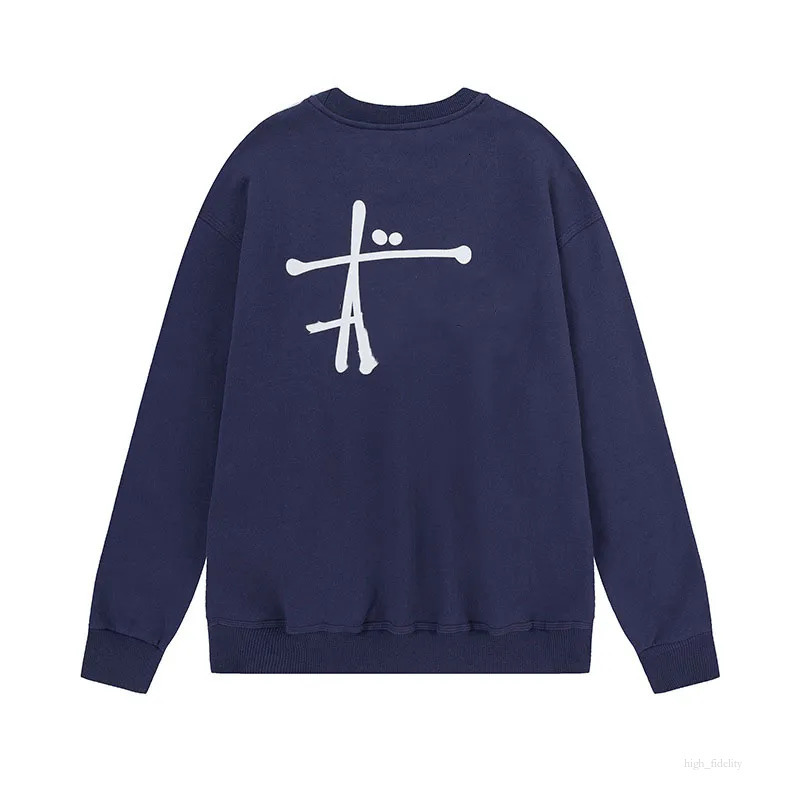 Stussysweater AAA Quality Hip Hop Street Hoodie Designer Mens Hoodie Letter Printing Pullovers Fashion Lapel Neck Sweatshirt Autumn Winter Womens Hoodies Db7