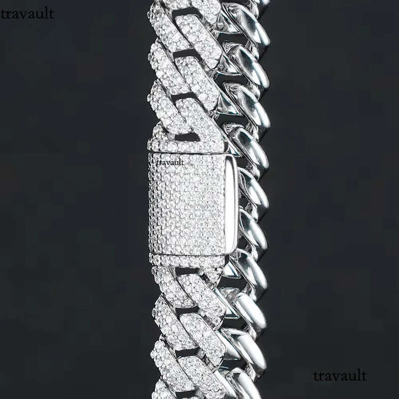 2025 New Arrival Hiphop Jewelry Micro Pave Sterling Sier VVS Moissanite 8MM Cuban Link Chains