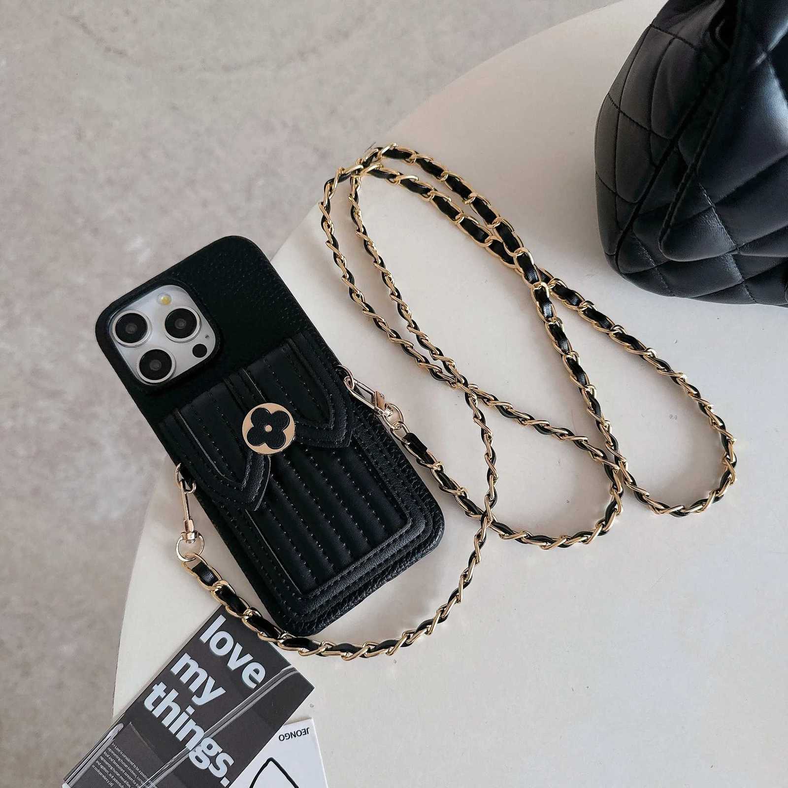 Luxury Crossbody Wallet with Card Holder Phone Case for IPhone 15 14 11 Pro Max 13 12 Mini XR XS Max PU Leather Prntion Cover Y250925
