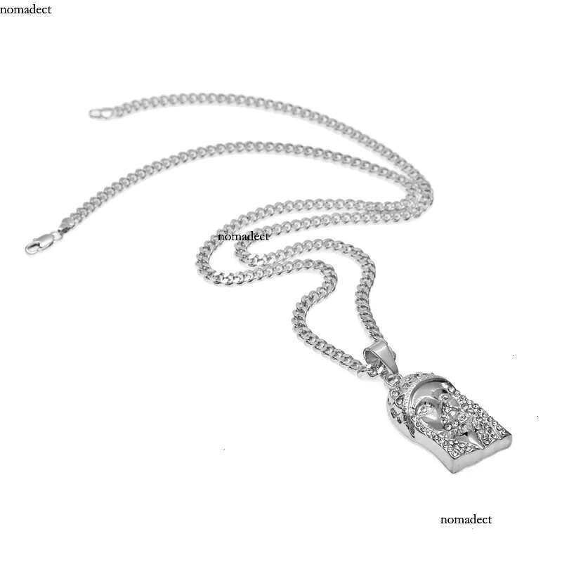Mens Hip Hop Necklace Jewelry Iced Out JESUS Piece Pendant Necklaces With 70cm Gold Cuban Chain 9f