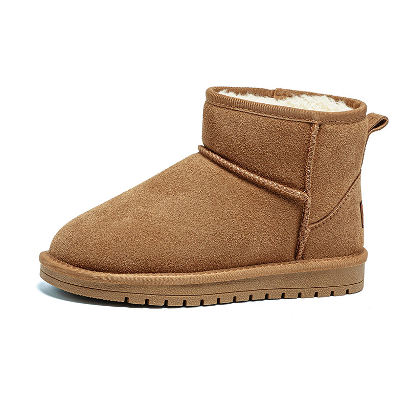 Designer shoes free shipping Fur and fur integrated winter thick leather cotton shoes for women waterproof anti slip warm snow boots for men