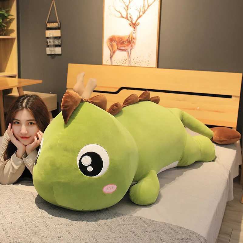 60cm Giant Dinosaur Stuffed Plush Toys Doll Pillow Sleeping Kawaii Big Decoration Animal Doll soft Pillow For Kids Birthday Gift C250925