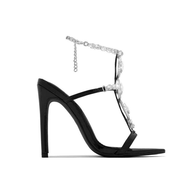 Shoes New Heavy Duty Gold Gem Rhinestone Stiletto Open Toe Sandals Women's Summer High Heels