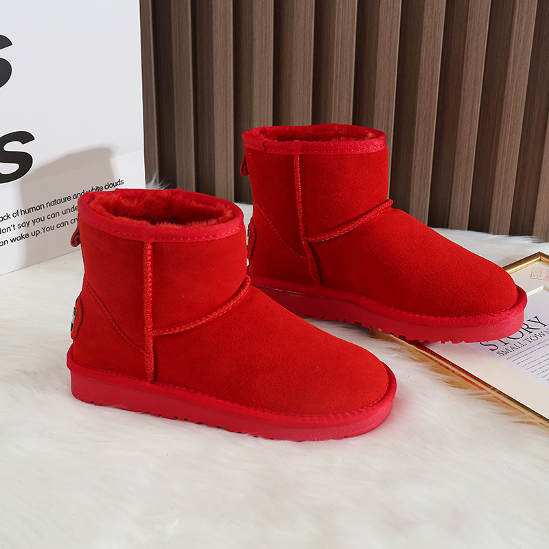 CE designer shoes Free shipping oxhide affordable luxury Winter anti slip snow boots with thick plush cotton shoes Exquisite
