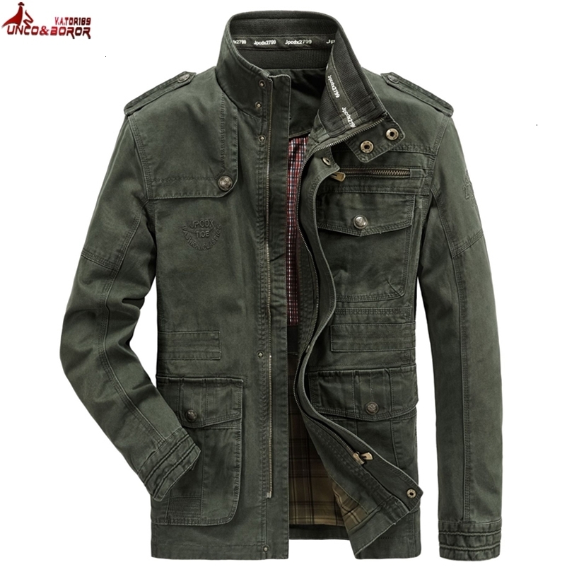 Men's Jackets Autumn winter Jacket Men 100% Cotton Business casual Cargo military Multi-pocket Mens and Coats Male Chaqueta Hombre 221206