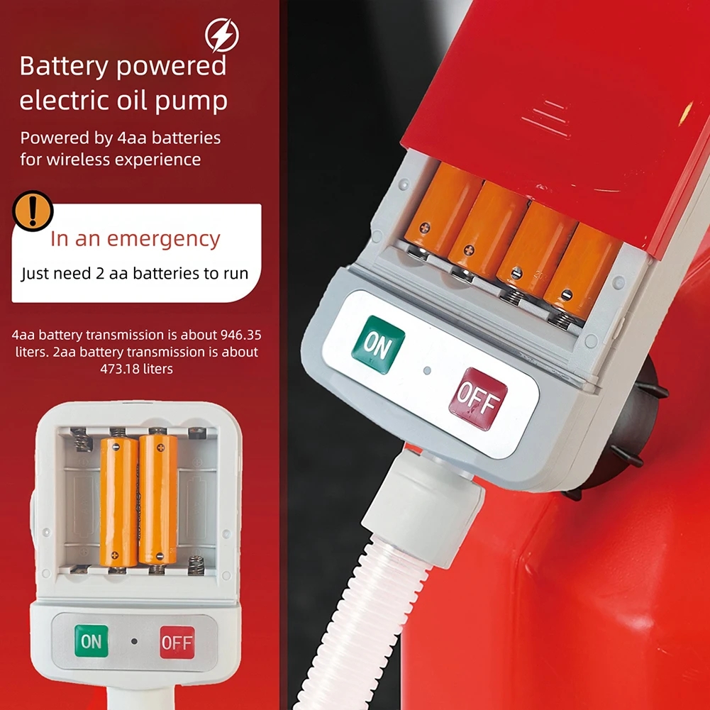 Portable Fuels Pump Battery-Operated Liquid Transfer Pump 9.08l/Min Electric Liquid Pump With 3 Tank Adapter