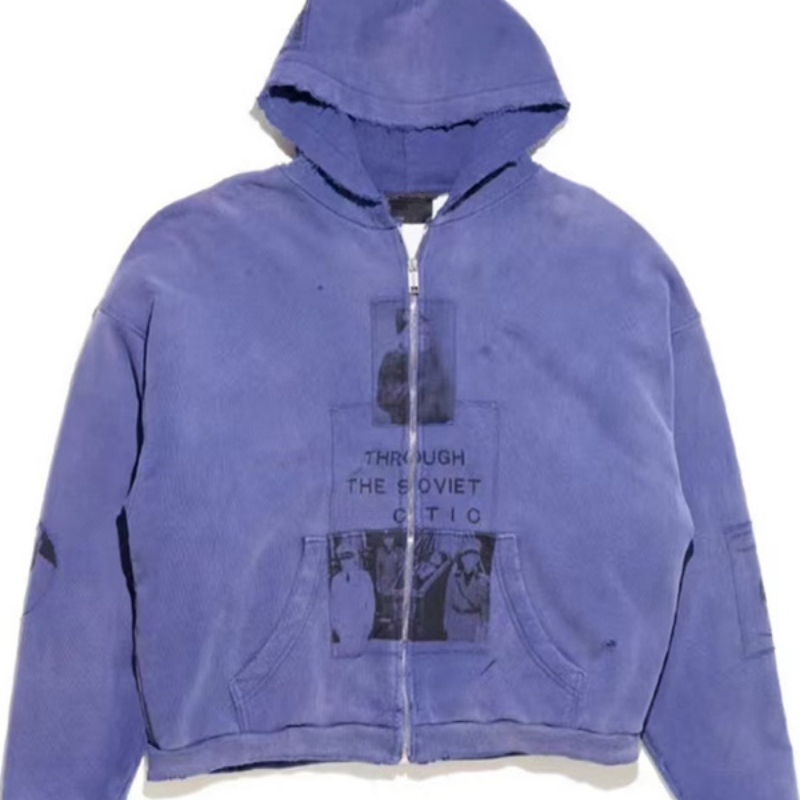 Blue Green Print Hoodies Men's Plus Size Hoodie & Sweatshirts 26ss