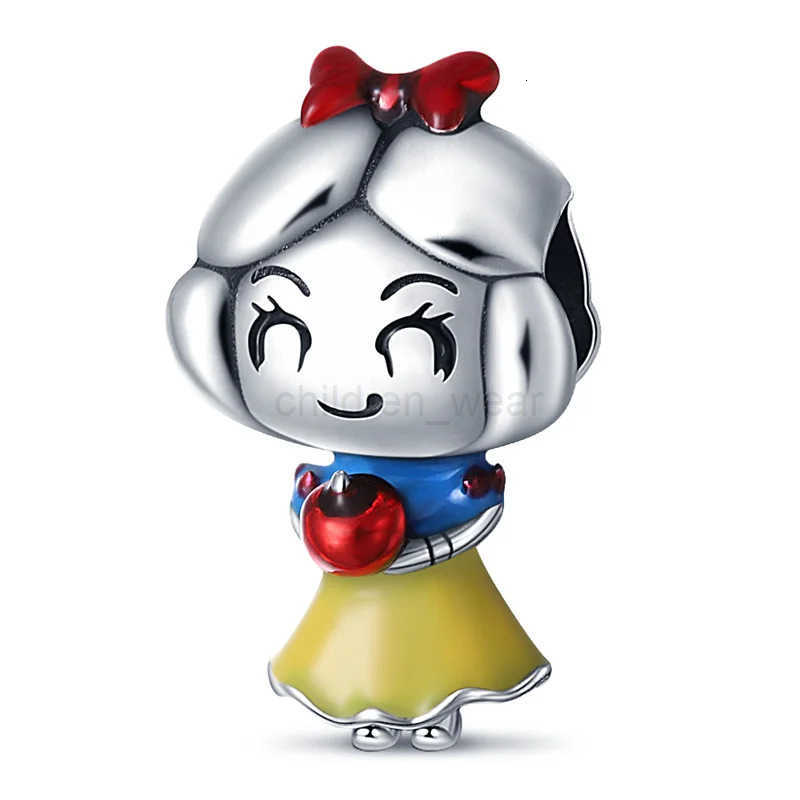 Disney Original Snow White Shape Charm Beads Fits Bracelet Bangle Necklace For Women Luxury DIY Jewelry Party Festival Gifts Hot H250925