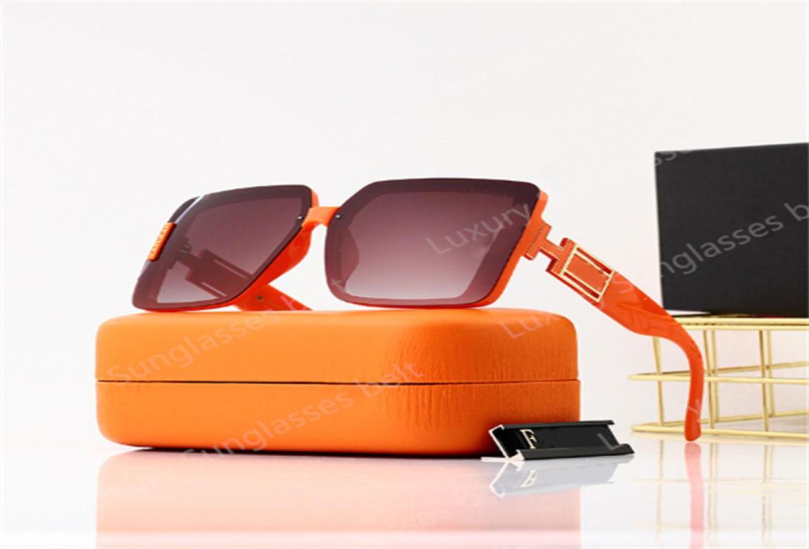 Summer high quality famous sunglasses orange wide legs UV400 sun glasses women square frames fashion designer with packaging boxes5347743