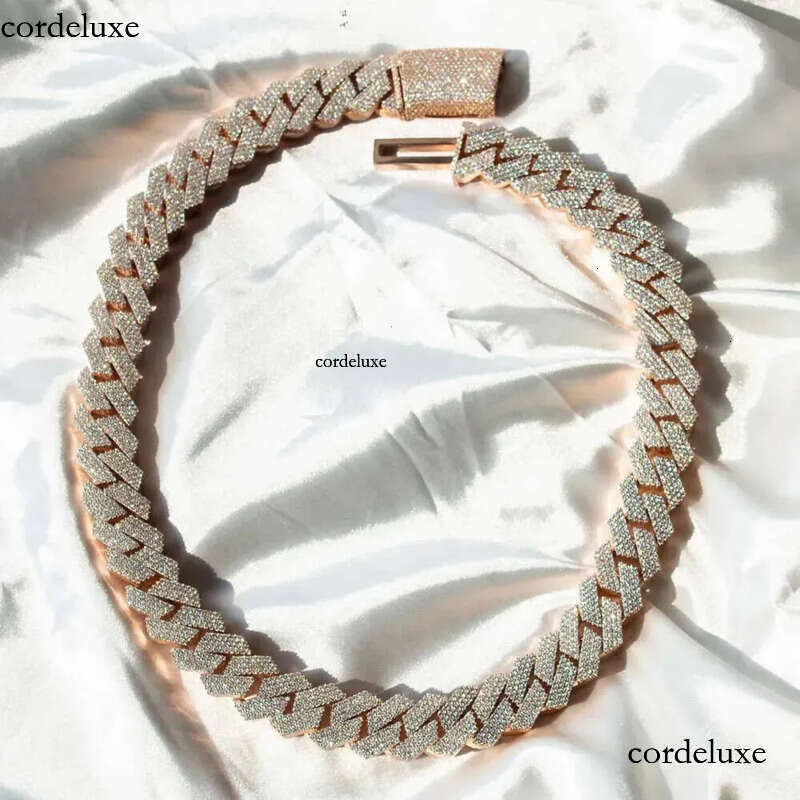 Necklaces Men Pendant Kibo Custom Hip Hop Necklace Jewelry Vvs Sterg Sier Def 20mm Dia Moissanite 14k Rose Plated Cuban k Chain 6f