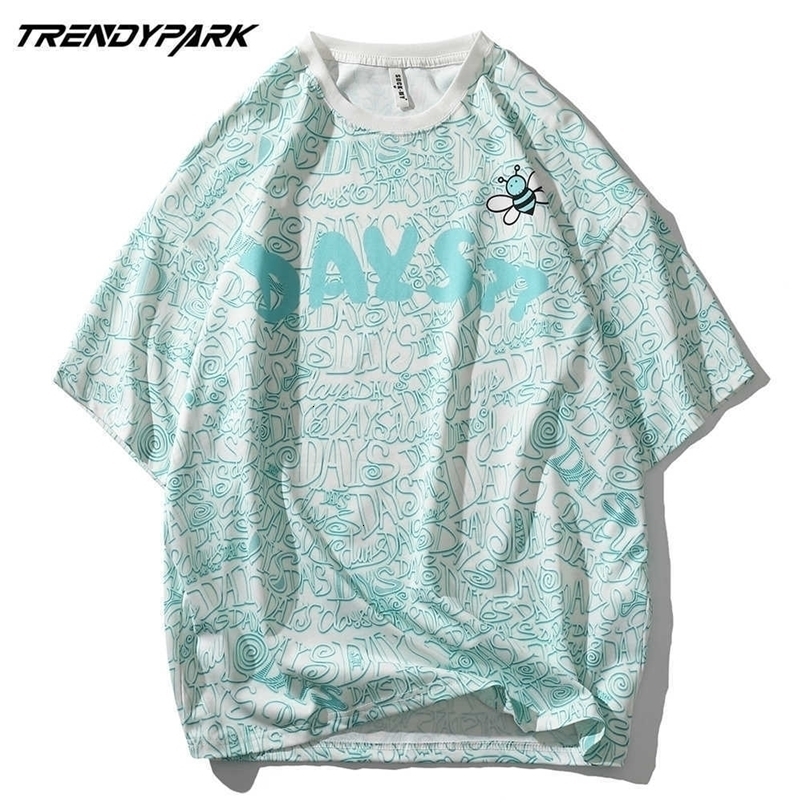Men's Hip Hop T-Shirt Polyester Soft Streetwear Letters Pattern Print T Shirt Harajuku Cotton Summer Short Sleeve Tshirt 210601