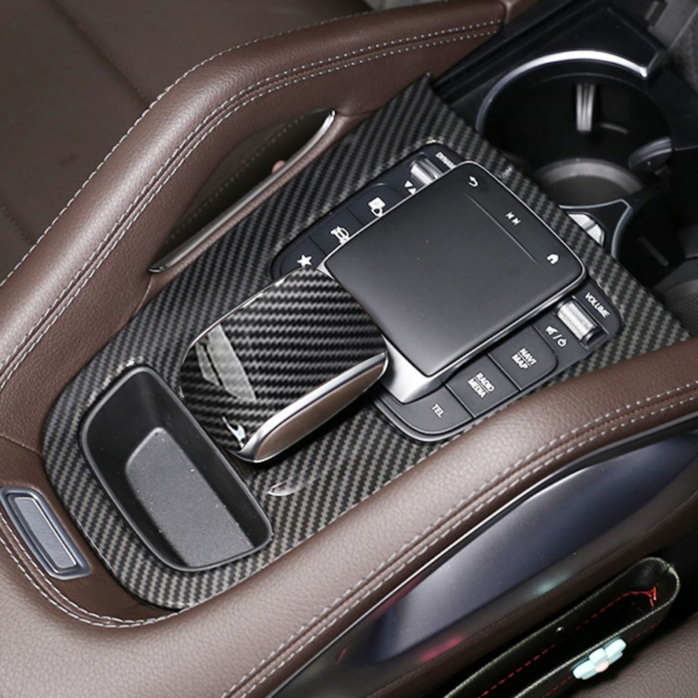 Car Carbon Fiber Center Console Gear Shift Panel Decoration Cover Trim for Mercedes Benz GLE W167 GLS X167 GLE Coupe C167 450 350 AMG 63 53Interior Ac