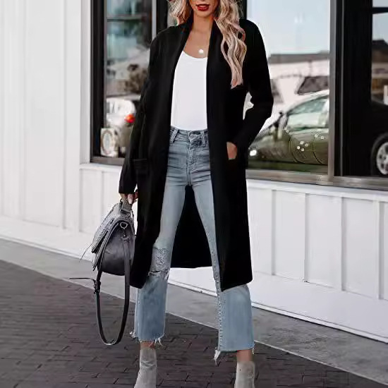 High-end Winter Coat Autumn Women's Casual Long Woolen Slimming Jacket