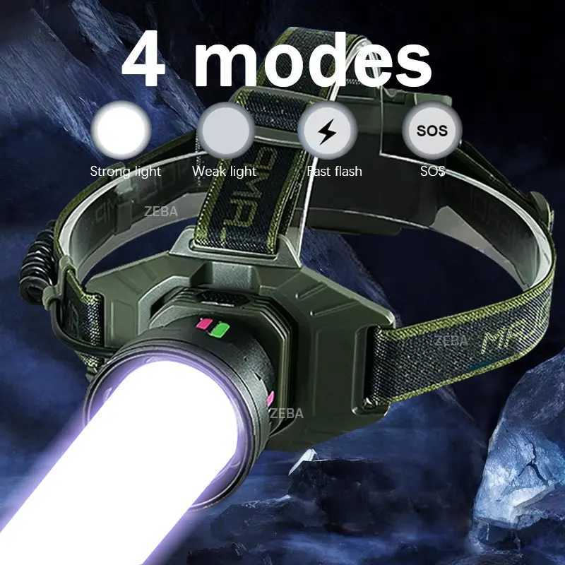 5000000LM Most Powerful LED Headlamp Sensor Head Flashlight High Power Headlight 18650 Rechargeable Head Lantern Fishing Camping J250925
