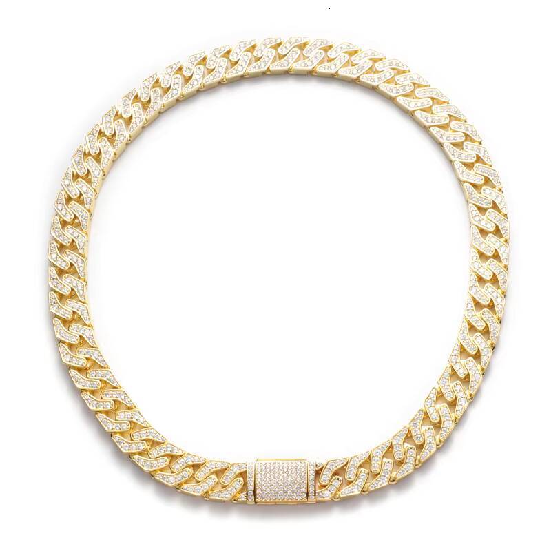 13mm Hip Hop Jewelry Cuban Link Chain Glowing in the Dark 18k 14k Iced Out 925silver Inset Moissanite Men Bracelet Necklace